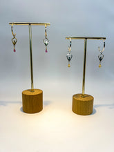 Load image into Gallery viewer, Gold Inner Peace Hoops with Pink Tourmaline
