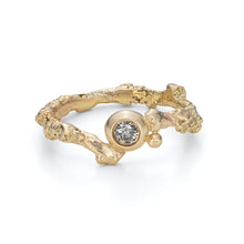 Load image into Gallery viewer, Salt and pepper diamond mulberry twig ring