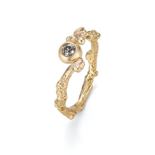 Load image into Gallery viewer, Salt and pepper diamond mulberry twig ring