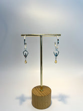 Load image into Gallery viewer, Sterling silver hand forged citrine hoops.