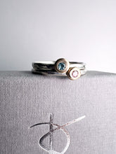 Load image into Gallery viewer, Silver and gold stone set stackers.