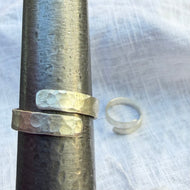 Wrap around adjustable silver ring