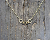 Modern Hand-Forged Gold Trio Circle Necklace – Recycled 9-Carat Gold