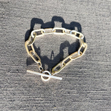 Load image into Gallery viewer, T bar hand forged sterling silver bracelet

