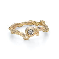Salt and pepper diamond mulberry twig ring