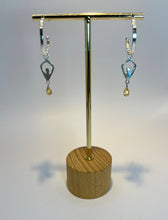 Load image into Gallery viewer, Sterling silver hand forged citrine hoops.
