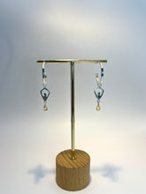 Load image into Gallery viewer, Sterling silver hand forged citrine hoops.
