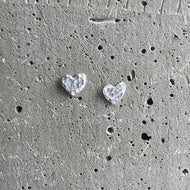 Sterling silver heart studs