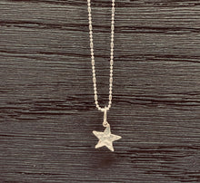 Load image into Gallery viewer, Silver hammered star
