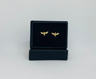 Nine carat gold Bee studs earrings