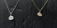 Recycled Gold and Sterling Silver Shell Pendant Necklace – Sourced from Whitstable, Kent